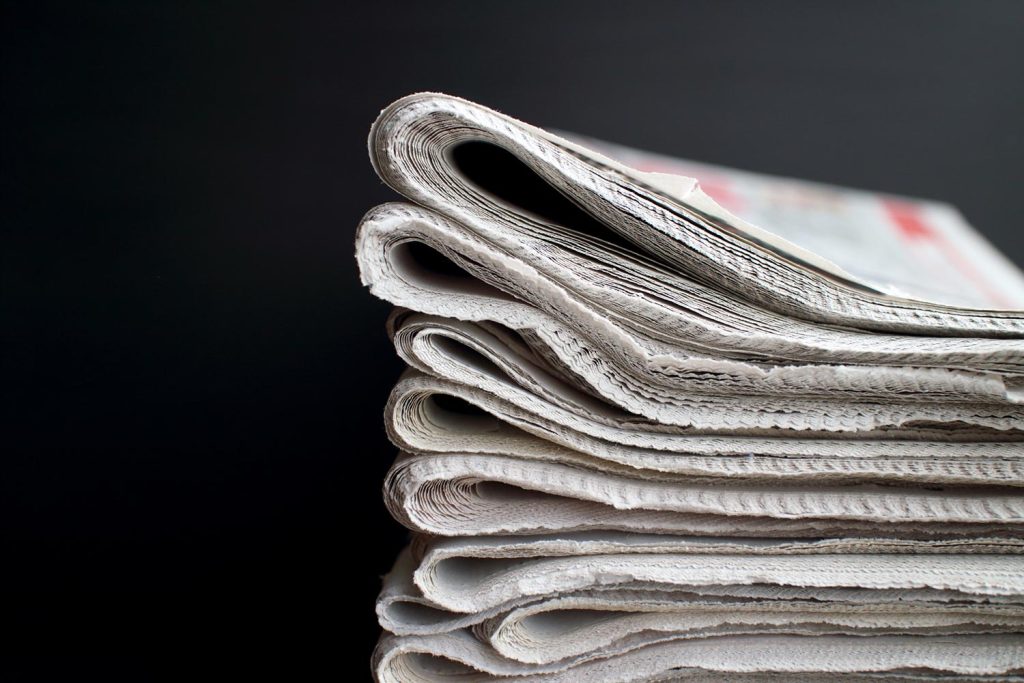 A pile of newspapers.